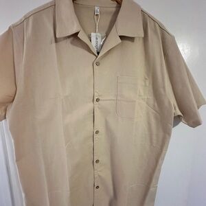 Light Beige Casual Button Down Shirt